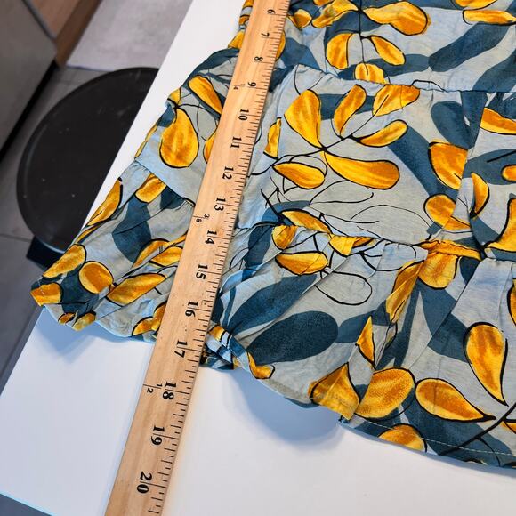 NEW Mine Green Floral Tiered Peplum Style Tank Top Size Large - Picture 8 of 8